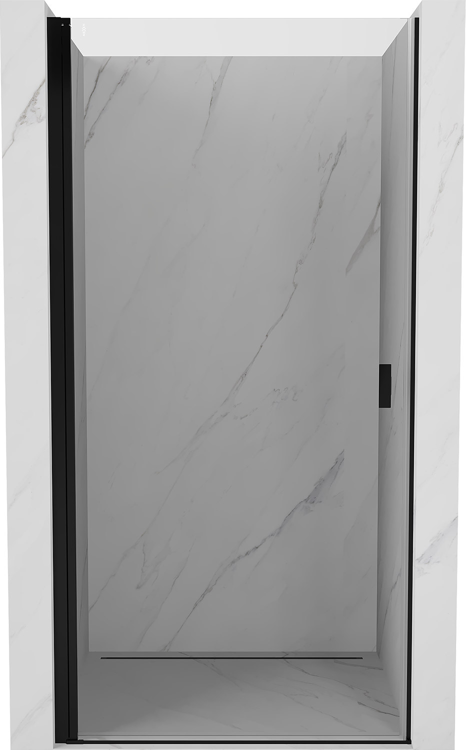 Mexen Mist-B drzwi prysznicowe uchylne 90 cm, transparent, czarne - 8A2-090-000-70-00